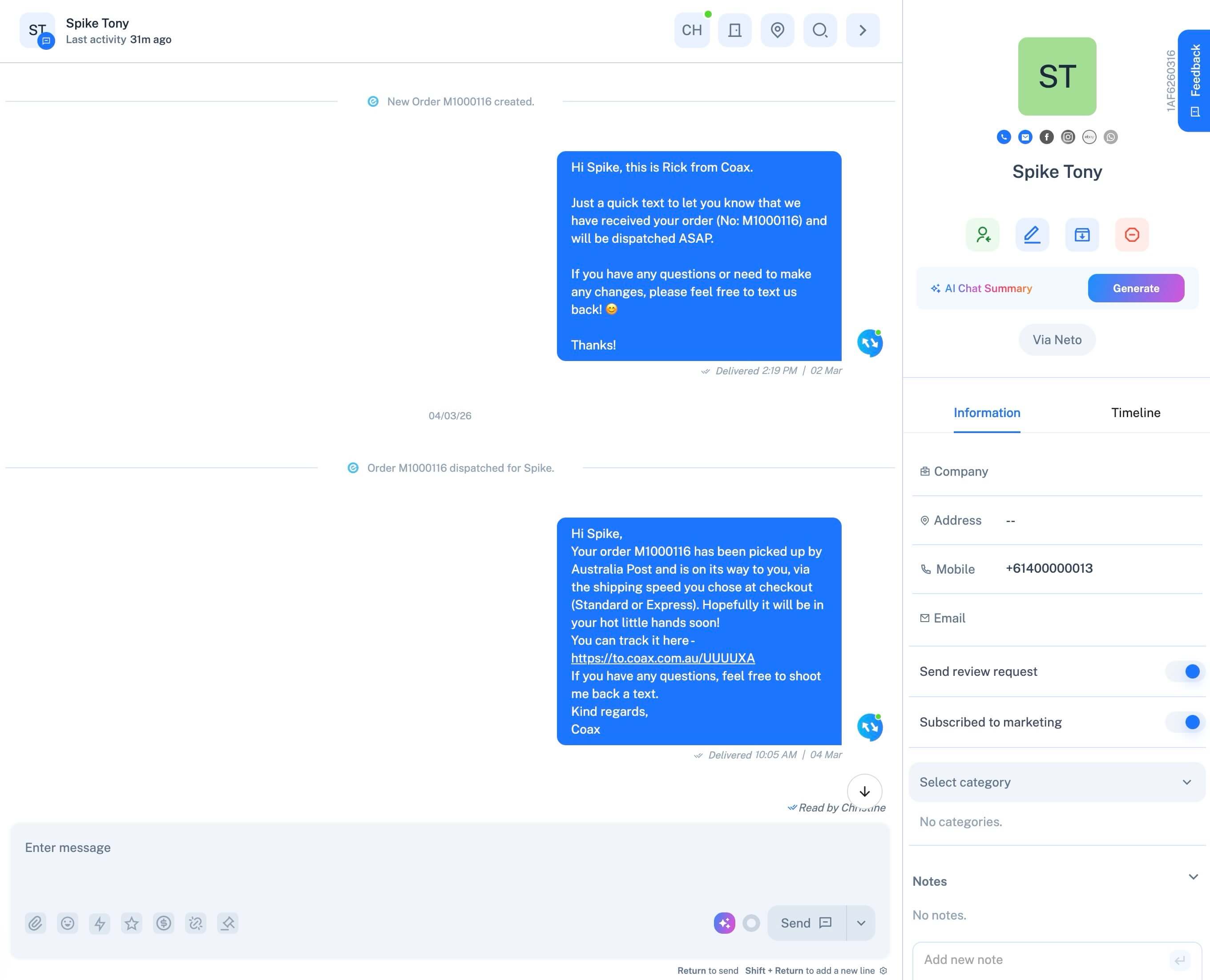 Coax platform in action for ecommerce