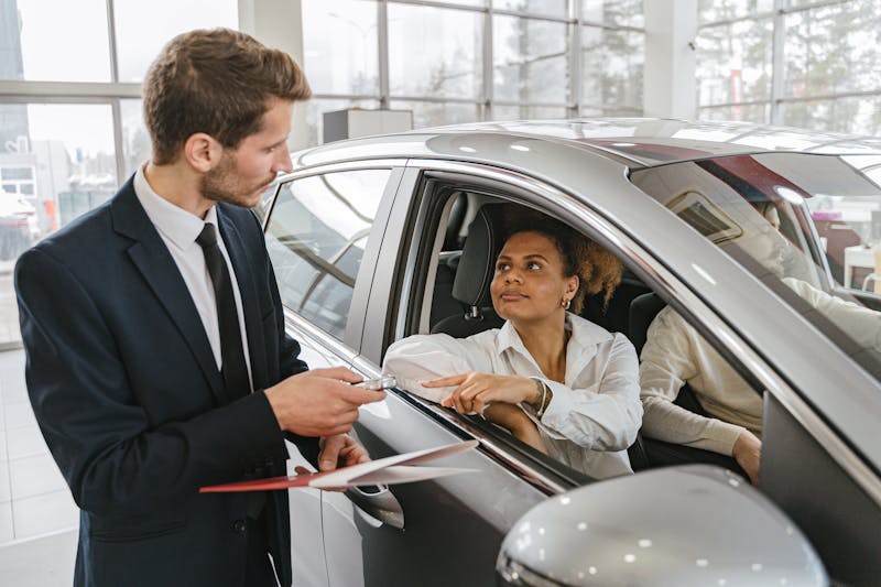 New cars on dealer lot