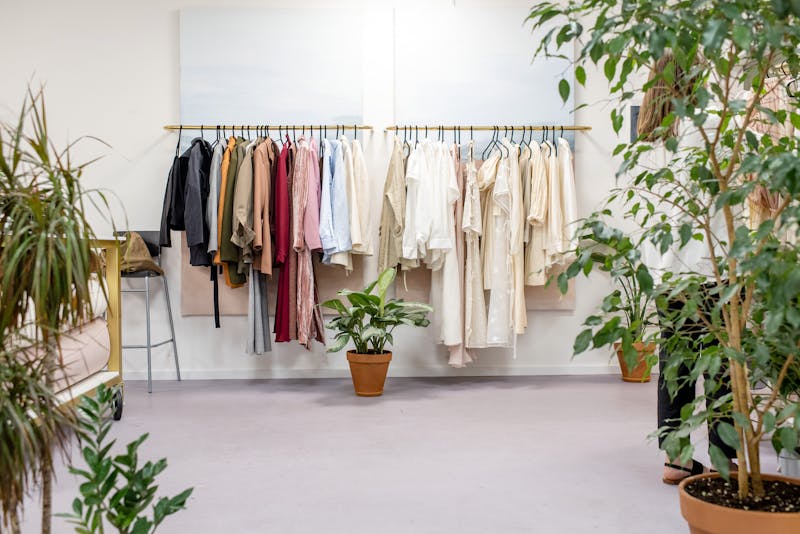 Customer shopping with bags