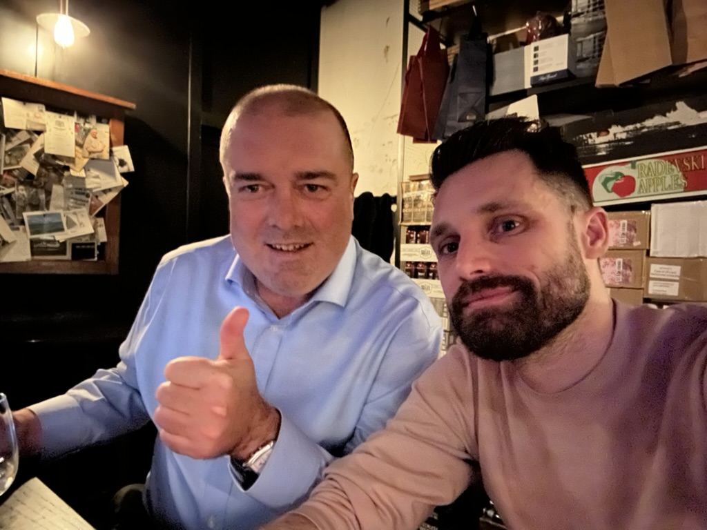 Danny Michell from Brunswick Bowling Club and Joel from Coax